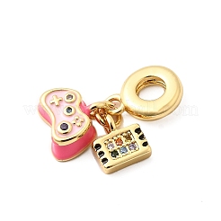 Messing Micro Pave bunte Zirkonia europäischen Baumeln Charms&nbsp;KK-F904-22G