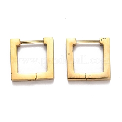 Pendientes de aro huggie cuadrados de acero inoxidable 304&nbsp;STAS-J033-09B-G