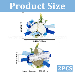 2 corsage de poignet en tissu de soie&nbsp;AJEW-CP0009-44