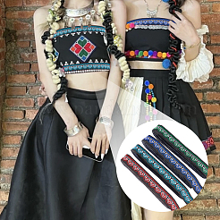 Ruban polyester style ethnique 14 m 4 couleurs&nbsp;OCOR-FG0001-50A