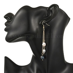Orecchini pendenti con nappe di perle coltivate d'acqua dolce naturali.&nbsp;EJEW-JE07381-01