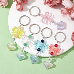 Cuore acrilico con portachiavi bowknot&nbsp;KEYC-JKC00612