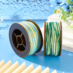 2 rollo de cordones trenzados de poliéster redondos teñidos en segmentos de 2 colores&nbsp;OCOR-TA0003-59A
