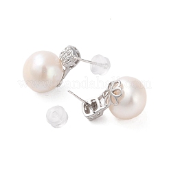 925 orecchino a bottone in argento sterling&nbsp;EJEW-H002-21P
