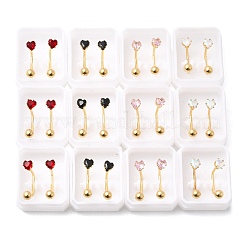 Boucles d'oreilles à tige en forme de cœur en acier inoxydable 304&nbsp;EJEW-F396-04A-G