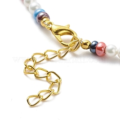 Braccialetto della collana di perline dell'occhio diabolico del lampwork & del seme di vetro&nbsp;SJEW-JS01247