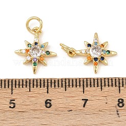 Adornos de latón micropavé de circonia cúbica&nbsp;KK-F919-09B-G