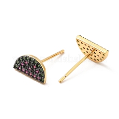 Aretes semicirculares con circonitas cúbicas coloridas&nbsp;EJEW-F281-24G