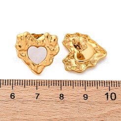 Ohrstecker aus natürlichem weißen Muschel-Edelstahl 304&nbsp;EJEW-Z103-06G-02