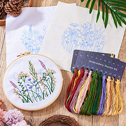 Diy Blumenmuster-Stickerei-Anfänger-Kits&nbsp;DIY-TAC0020-38