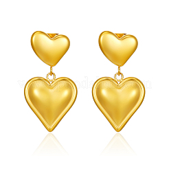 Orecchini pendenti in acciaio inossidabile a forma di cuore semplice&nbsp;WJ2293-2