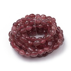 Bracciali con perline elasticizzate in quarzo naturale fragola&nbsp;BJEW-K213-C12