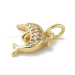 Pendenti in zirconi cubici trasparenti in micro pavè di ottone&nbsp;KK-U046-02G-05