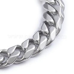Anlaufgeschützte Herren-Armbänder aus kubanischem Gliederarmband aus Edelstahl 304&nbsp;BJEW-L673-001-P