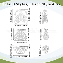 12 pz 3 pendenti in acciaio inossidabile stile 201&nbsp;STAS-CN0001-30