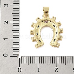 Ferro di cavallo in ottone placcato con pendenti in micro pavé di zirconi cubici&nbsp;KK-Z074-39G
