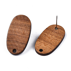 Accessoires de boucles d'oreilles en bois de noyer&nbsp;MAK-N032-013