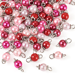 80 Stück 8 Farben Glasperlen runder Verbinder Charms&nbsp;PALLOY-TA00263