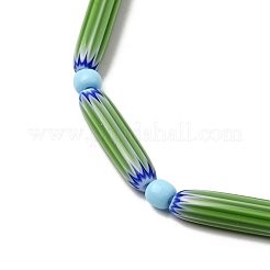 Perles chevron en fil de verre faites à la main&nbsp;LAMP-Z019-01-11