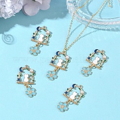 Pendentifs en alliage émail et perles acryliques&nbsp;PALLOY-YW00228-01