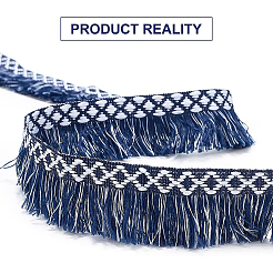Zweifarbiges Polyester-Quastenband im Ethno-Stil&nbsp;OCOR-WH0068-79