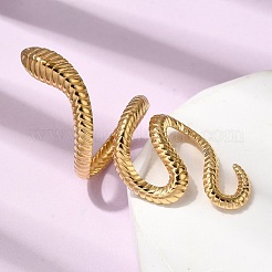 Anillos de acero inoxidable 304 con forma de serpiente para mujer&nbsp;RJEW-A091-15G