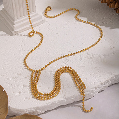 Elegante 304 Edelstahl Kugelkette mehrlagige Quaste Y Halsketten für Frauen&nbsp;RS7839