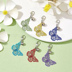 Décoration pendentif papillon en acier inoxydable&nbsp;HJEW-JM01465