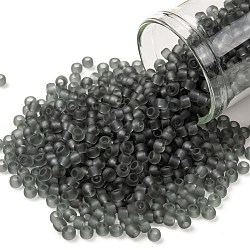 Toho perline rotonde, perline giapponesi, (9bf) nero diamante trasparente opaco, 8/0, 3mm, Foro: 1 mm, circa 10000pcs/libbra
