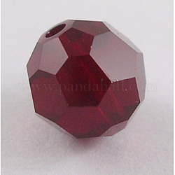 Österreichischen Kristall-Perlen, 8 mm facettiert Runde, dunkelrot, Bohrung: 1 mm