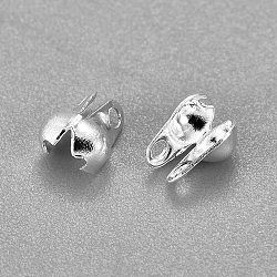 304 Stainless Steel Bead Tips, Calotte Ends, Clamshell Knot Cover, Silver, 5x3.5mm, Hole: 0.5mm