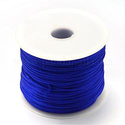 Hilo de nylon, Cordón de satén de cola de rata, azul, 1.5mm, Aproximadamente 100 yardas / rollo (300 pies / rollo)