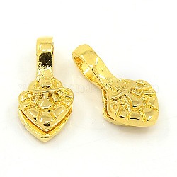 Brass Pendants, Buddhist Jewelry Findings Counter, Triangle, Golden, 17x8x4mm, Hole: 4x3mm