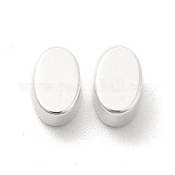 Messing Perle, cadmiumfrei & bleifrei oval, 925 Sterling versilbert, 6x4x3 mm, Bohrung: 1 mm