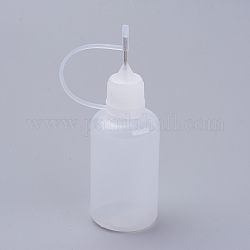 30 мл пластик клей бутылки, со стальным штифтом, белые, 9~9.2x3 см, емкость: 30 мл (1.01 жидких унции)