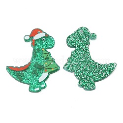 アクリルパーツ  クリスマステーマ  恐竜  39.5x31x2mm  穴：1.4mm