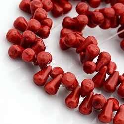 Synthetic Turquoise Beads Strands, Oval, Sold by KG, Red, 12x7mm, Hole: 1mm, about 129pcs/strand, 15.7inch