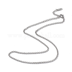 304 collier chaîne rolo en acier inoxydable pour homme femme, couleur inoxydable, 15.67 pouce (39.8 cm)