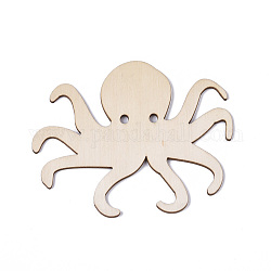 Squid Shape Unfinished Wood Cutouts, Laser Cut Wood Shapes, for Home Decor Ornament, DIY Craft Art Project, PapayaWhip, 100x120x2.5mm