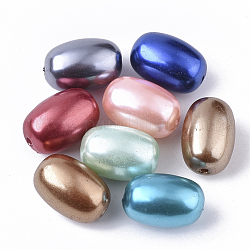 Perles d'imitation perles en plastique ABS, baril, couleur mixte, 17.5x11.5mm, Trou: 1.2mm, environ 340 pcs/500 g