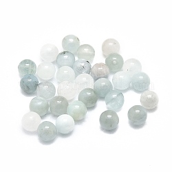 Natürliche Aquamarin Perlen, Runde, 8 mm, Bohrung: 1 mm