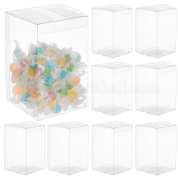 Benecreat 15 шт. прямоугольник прозрачная пластиковая коробка из ПВХ подарочная упаковка, водонепроницаемая складная коробка, для игрушек и форм, прозрачные, коробка: 9x9x14.1 см