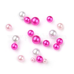 Harz perlen, kein Loch, Nachahmung Perlen, Runde, neon rosa , 2.5~5 mm, ca. 350~500 Stk. / Beutel