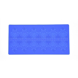 Moldes de silicona de grado alimenticio, Moldes de decoración de borde de pastel de fondant, Relieve artesanía molde de pastel de encaje mate, Violeta Azul, 200x400x2mm