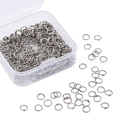 Anellini di Ferro, anelli di salto aperti, platino, 21 gauge, 6x0.7mm, diametro interno: 5mm, circa 400 pc / scatola