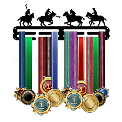 Espositore da parete per espositore per porta medaglie in ferro a tema sport a cavallo, con viti, modello equestre, 150x400mm