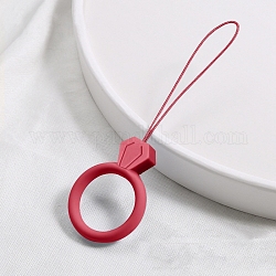 Silikon-Handy-Fingerringe, Fingerring kurze hängende Lanyards, Purpur, 7.5 cm, Ring: 30 mm