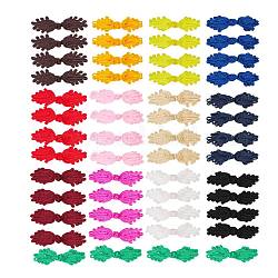 52 ensembles 13 couleurs ensembles de boutons de noeuds de grenouilles chinoises faits à la main, Bouton de polyester, 1-trou, forme de fleur, couleur mixte, 20x70x5mm, 4sets / couleur