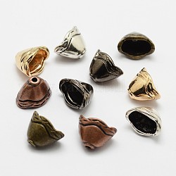Coni di perline in lega, per ciondolo nappe, apetalous, colore misto, 8x11.5x7.5mm, Foro: 1 mm