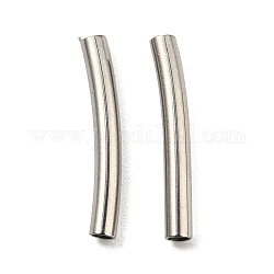 Perlas de tubo de 304 acero inoxidable, tubo curvado, color acero inoxidable, 15x2mm, agujero: 1.4 mm